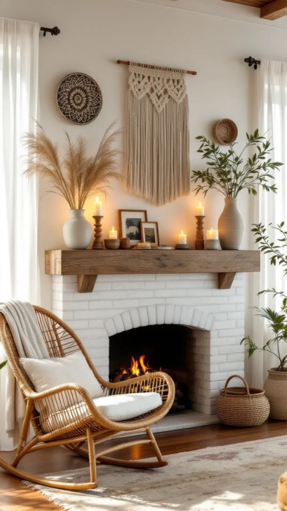 A Boho-Chic Spring Mantle