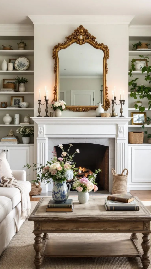 A French Country Mantle with Elegant Touches