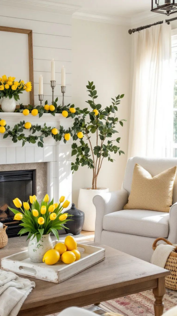 Lemon and Citrus-Inspired Mantle for a Fresh Feel