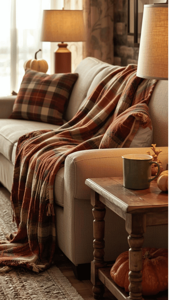 Cozy Plaid Blanket with Throws