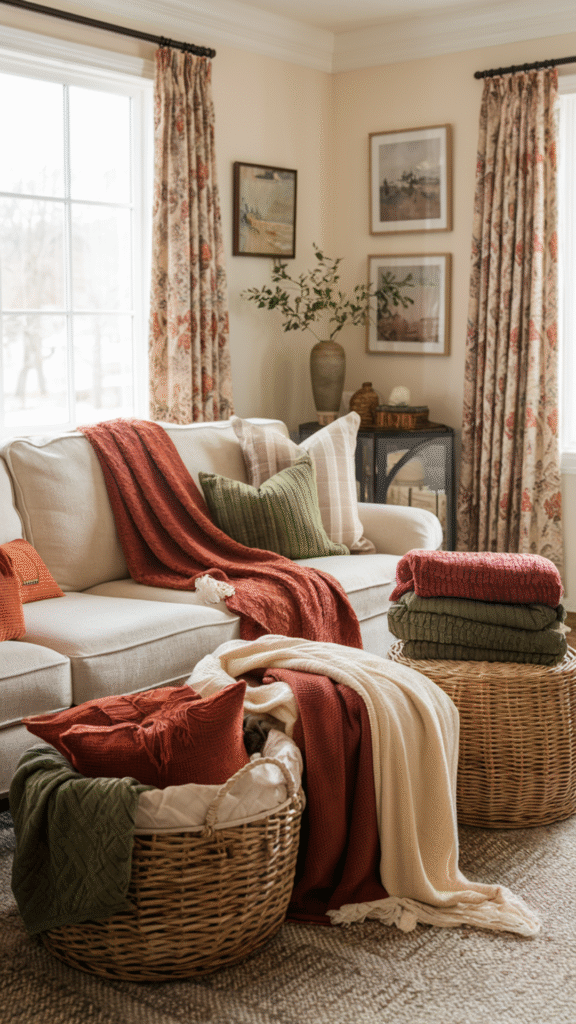 Fall-Themed Throw Blanket Displays
