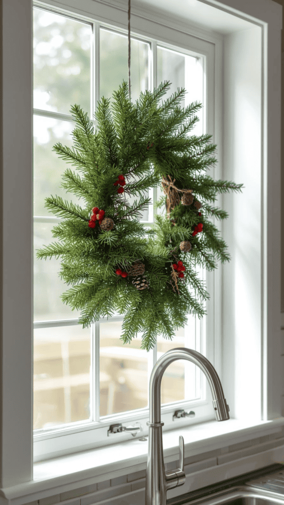 Add a Festive Wreath to Your Kitchen Window