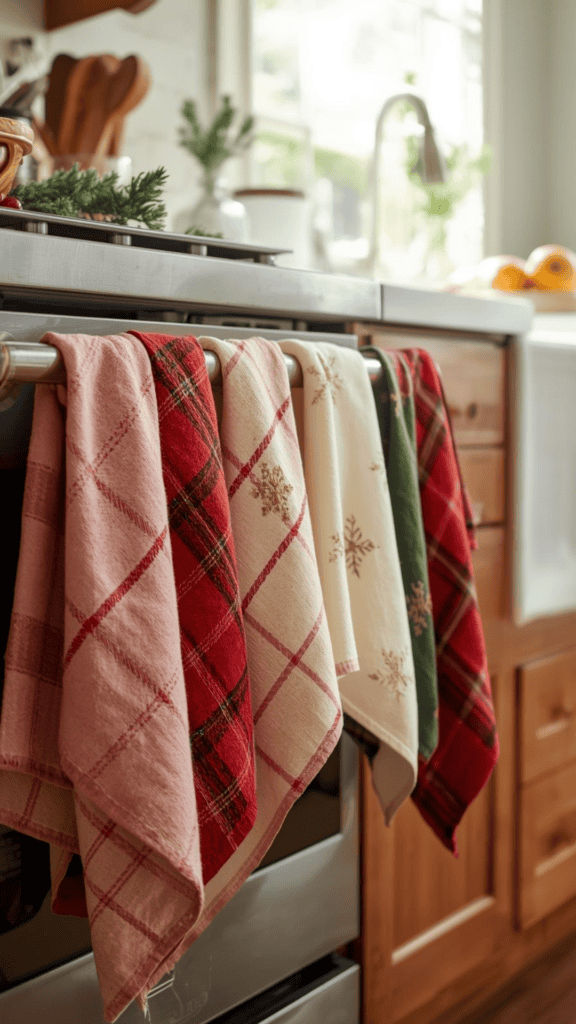 Swap Everyday Towels for Holiday Kitchen Linens