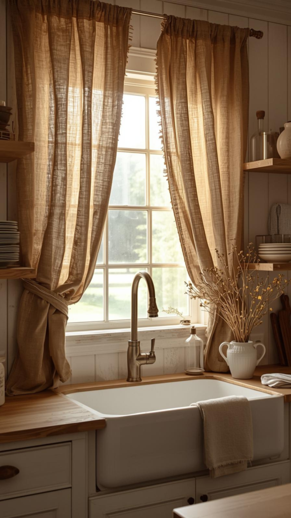 Rustic Burlap Curtains