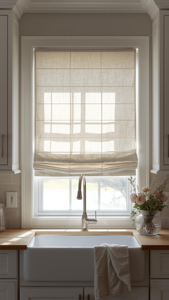 Soft Linen Roman Shades