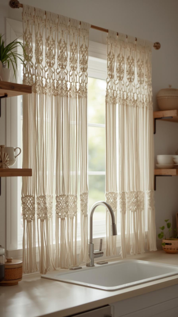 Soft Macramé Curtains for a Boho Touch